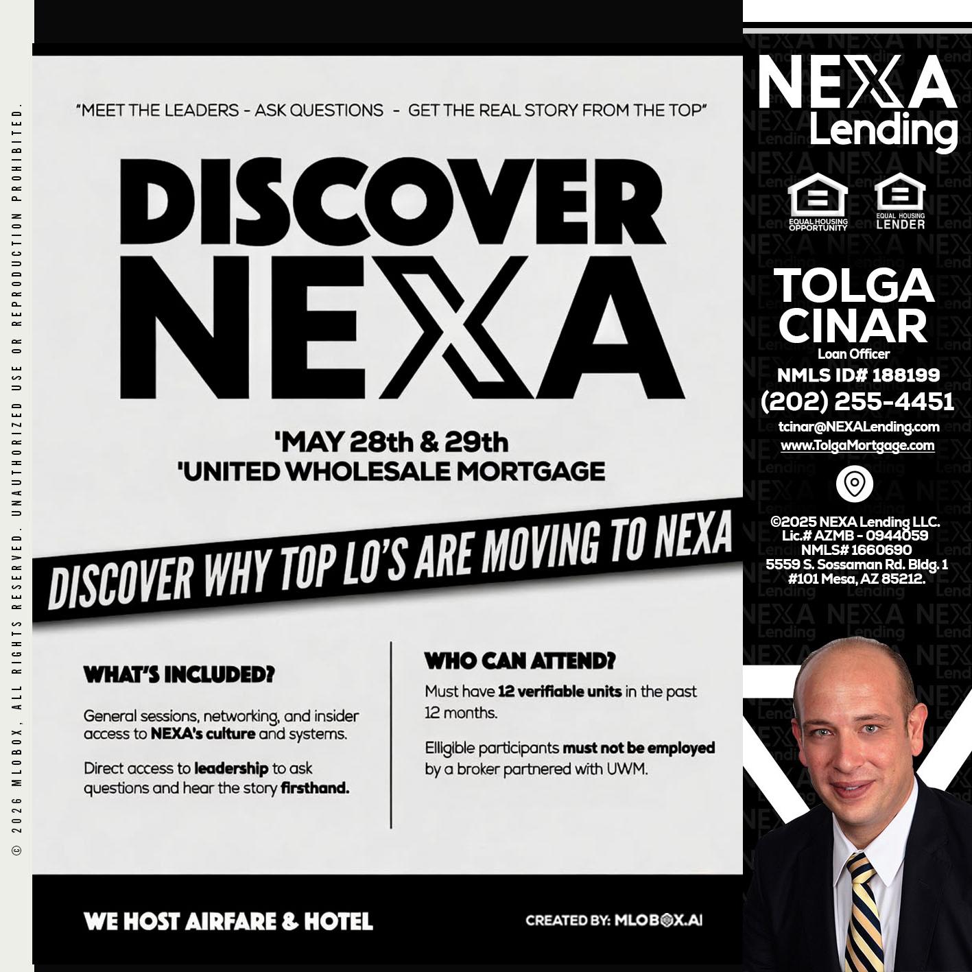 DISCOVER NEXA - Tolga Cinar -Mortgage Loan Originator