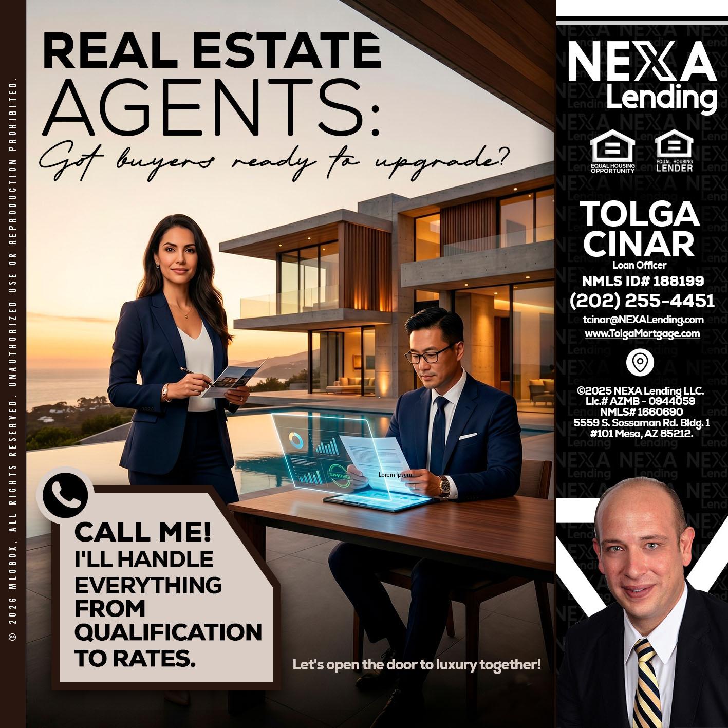 REAL ESTATE AGENTS - Tolga Cinar -Mortgage Loan Originator