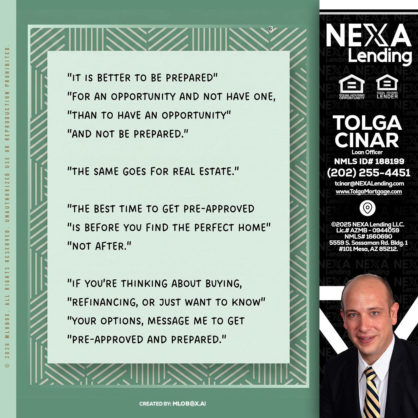 its better - Tolga Cinar -Mortgage Loan Originator