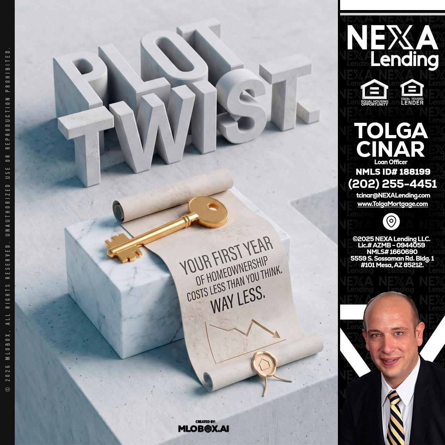 PLOT TWIST - Tolga Cinar -Mortgage Loan Originator