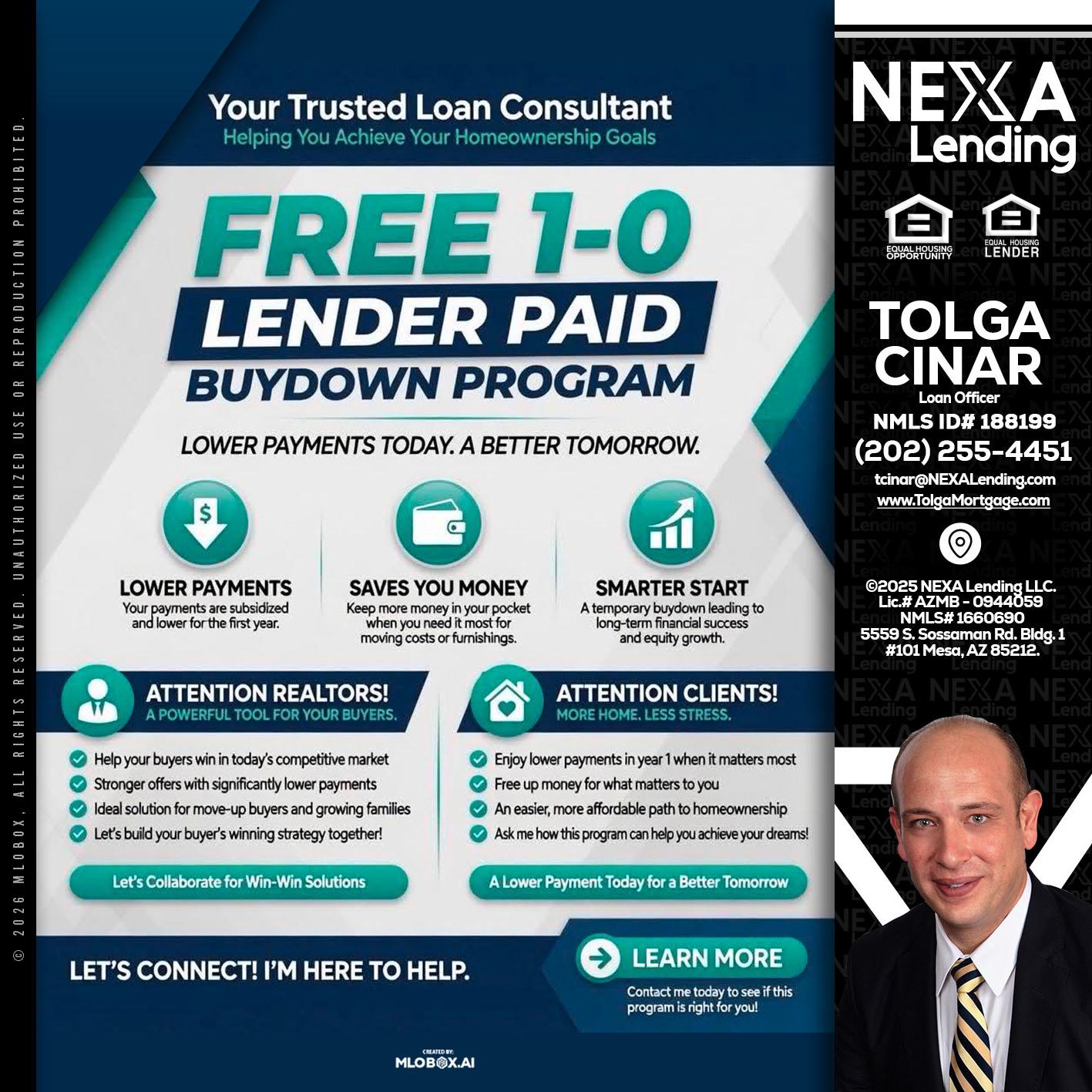 FREE 1-0 - Tolga Cinar -Mortgage Loan Originator