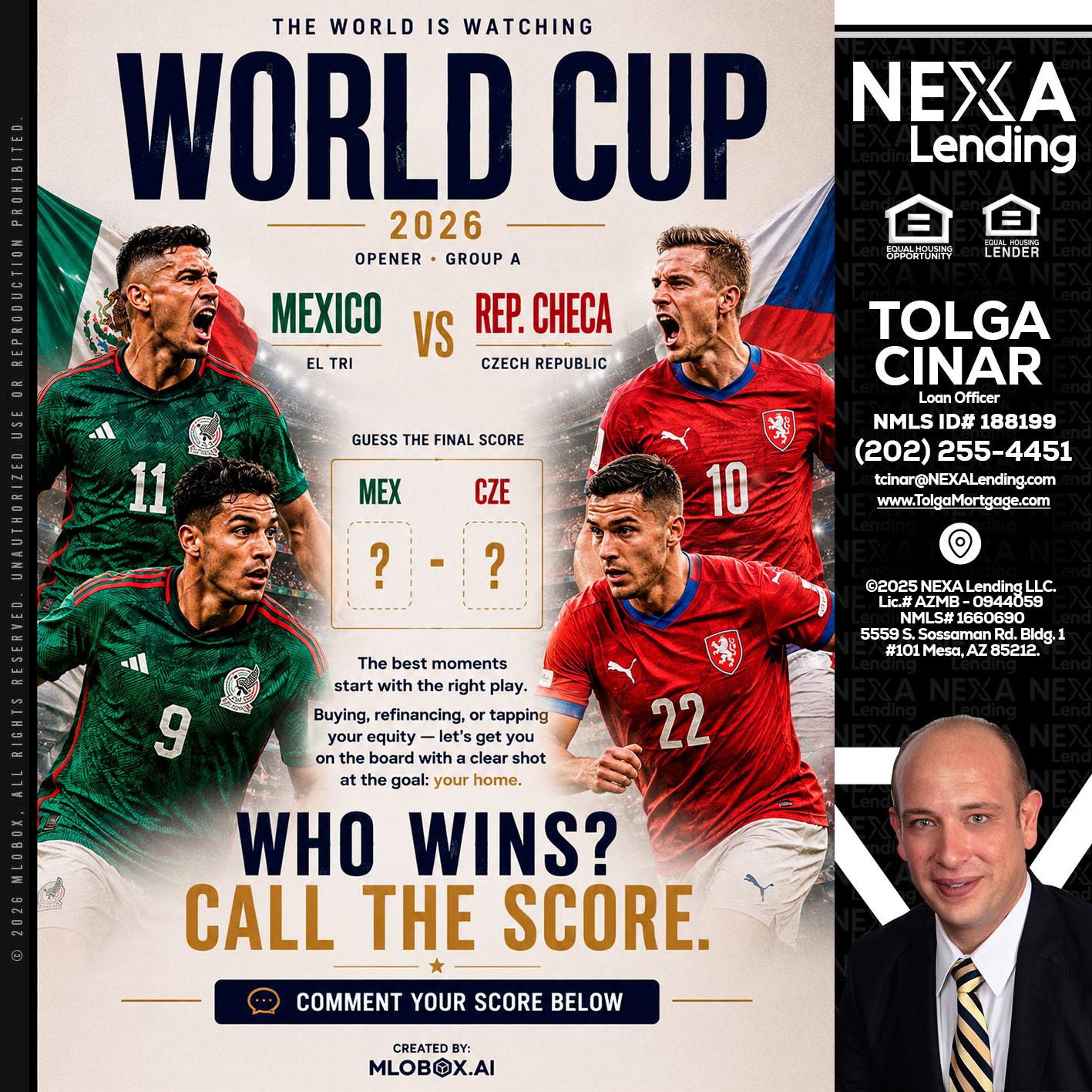 WORLD CUP 2026 - Tolga Cinar -Mortgage Loan Originator