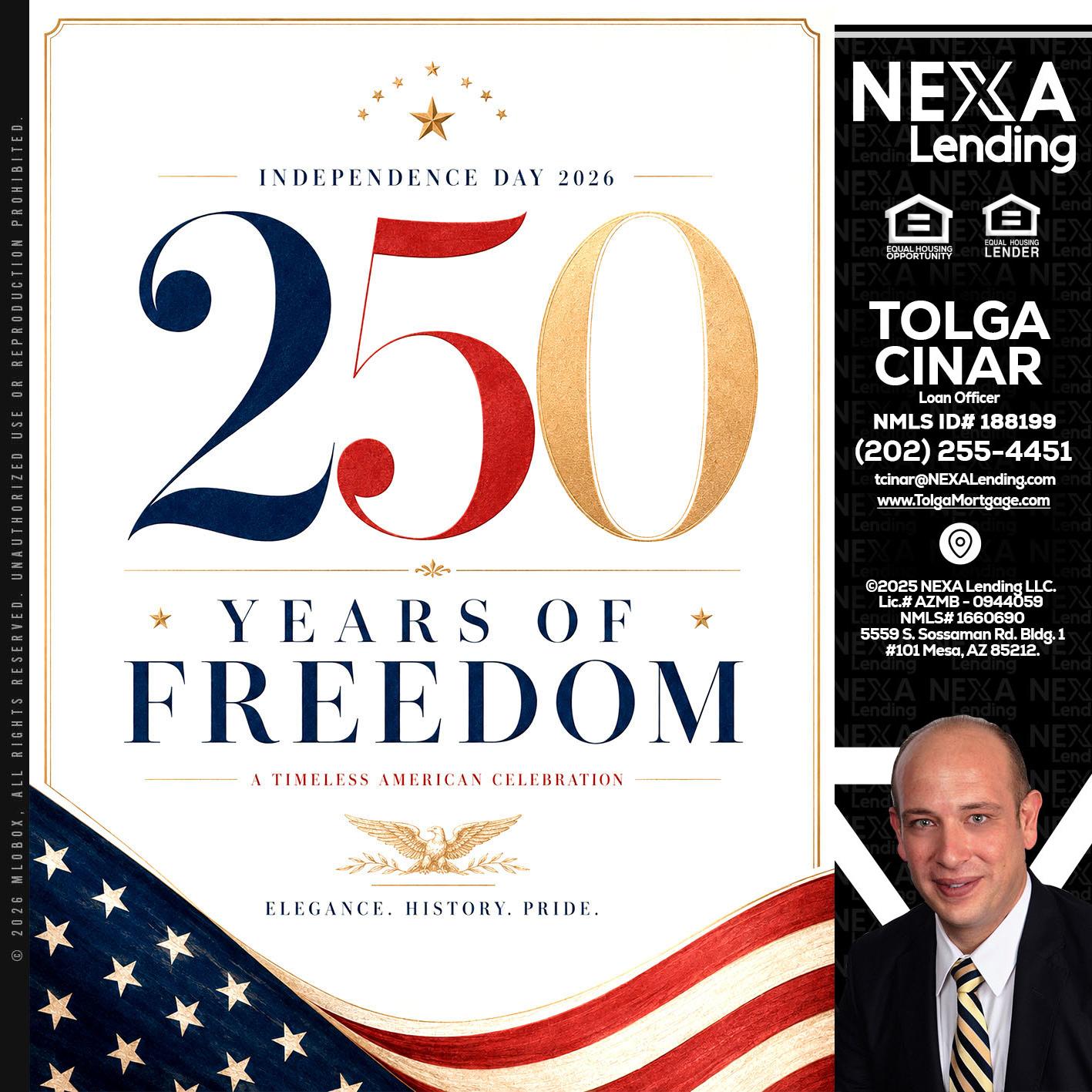 250 YEARS - Tolga Cinar -Mortgage Loan Originator
