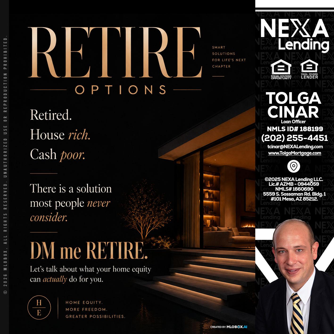 RETIRE LOANS - Tolga Cinar -Mortgage Loan Originator