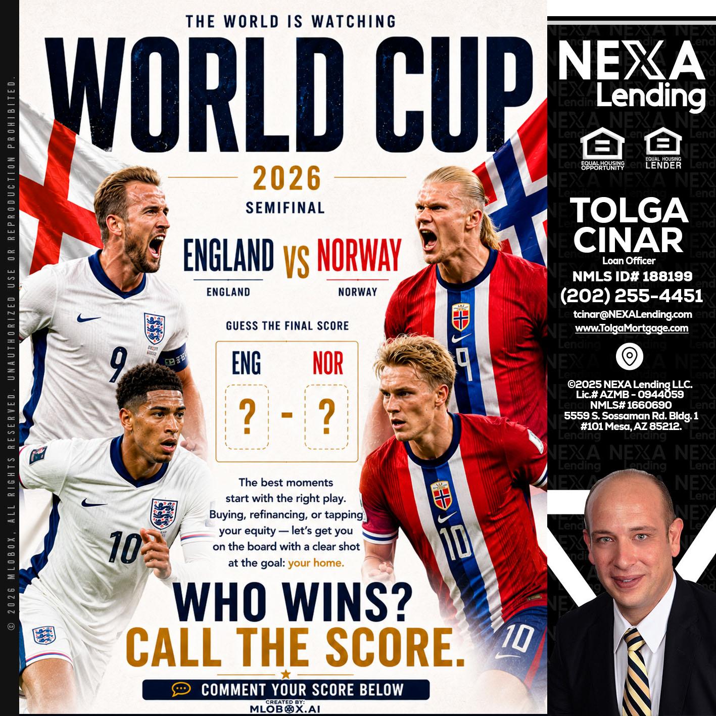 WORLD CUP 2026 - Tolga Cinar -Mortgage Loan Originator