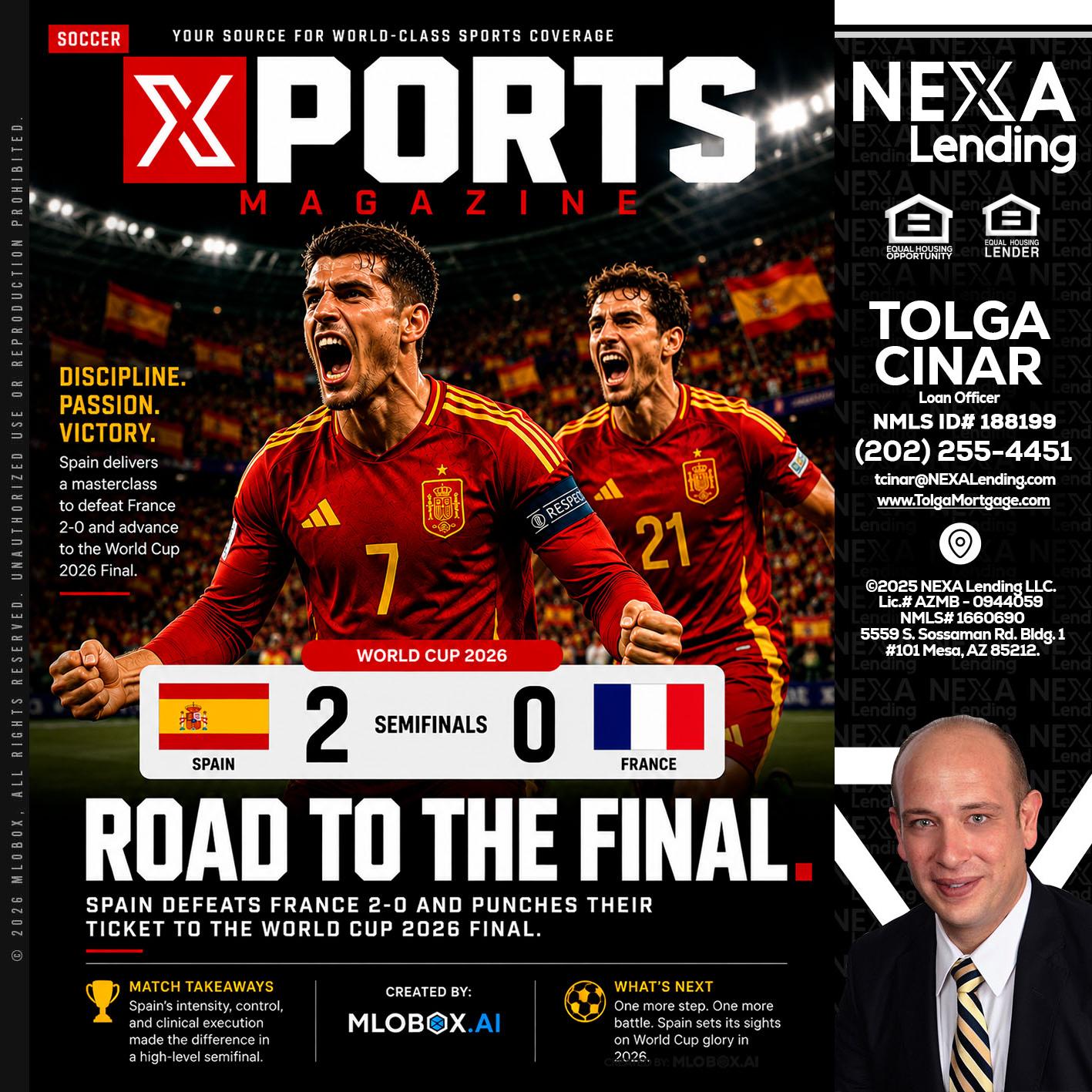 XPORTS WORLD CUP 2026 - Tolga Cinar -Mortgage Loan Originator