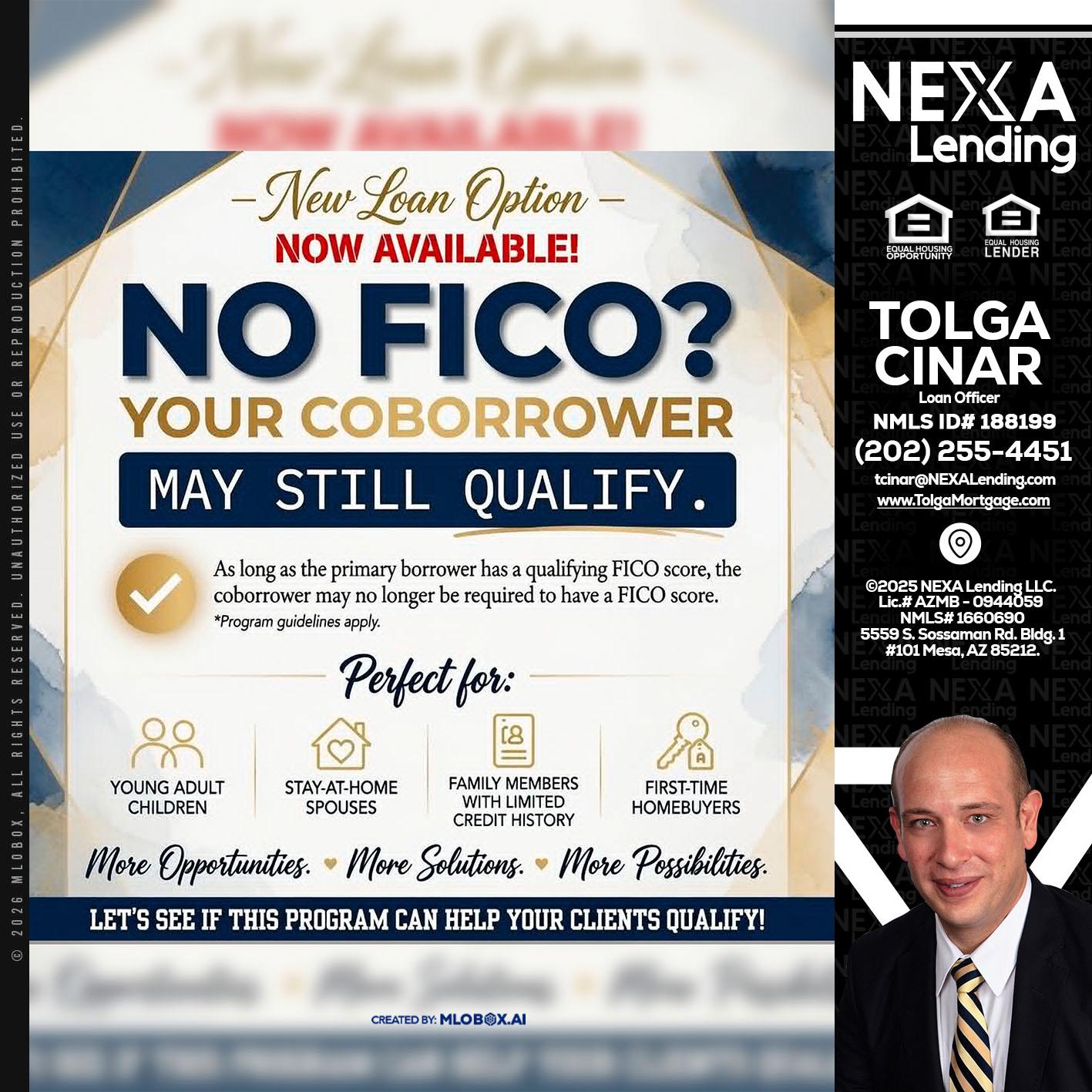 NO FICO? - Tolga Cinar -Mortgage Loan Originator
