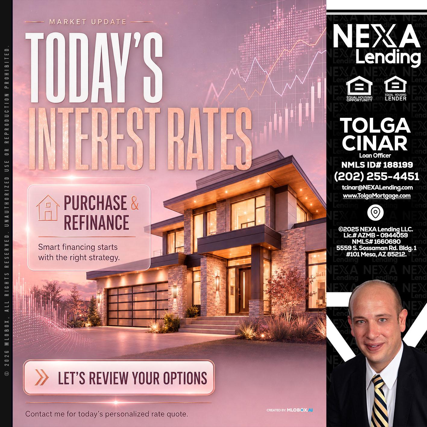 todays interest rates - Tolga Cinar -Mortgage Loan Originator