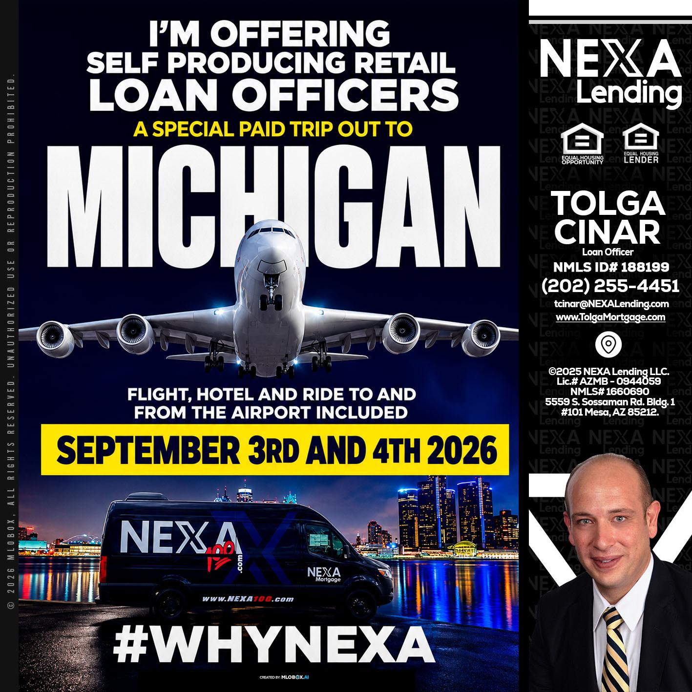 MICHIGAN - Tolga Cinar -Mortgage Loan Originator