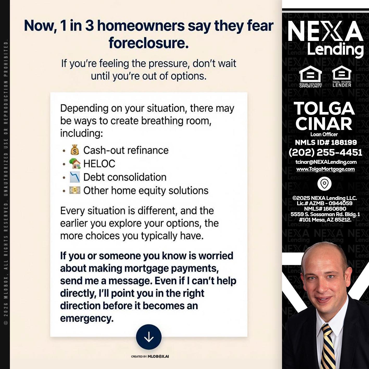 NOW, 1 IN 3 - Tolga Cinar -Mortgage Loan Originator