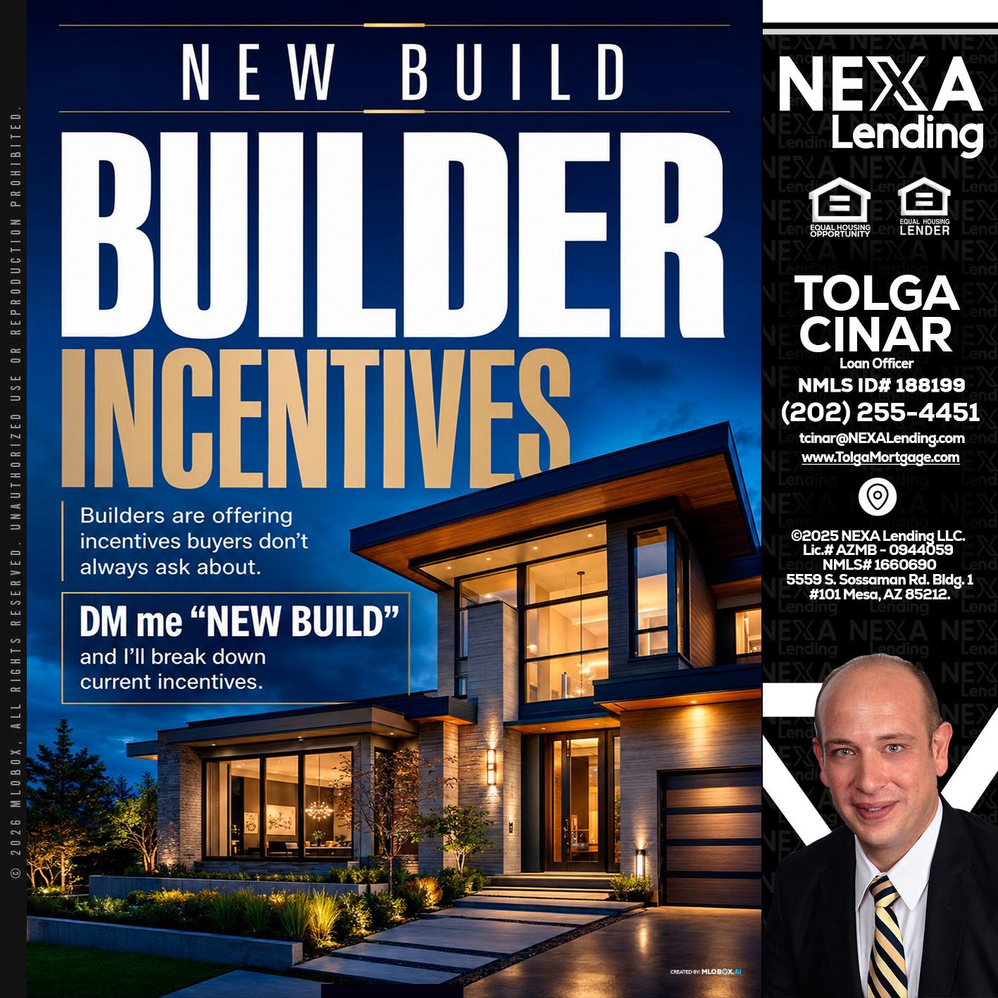 NEW BUILDER - Tolga Cinar -Mortgage Loan Originator