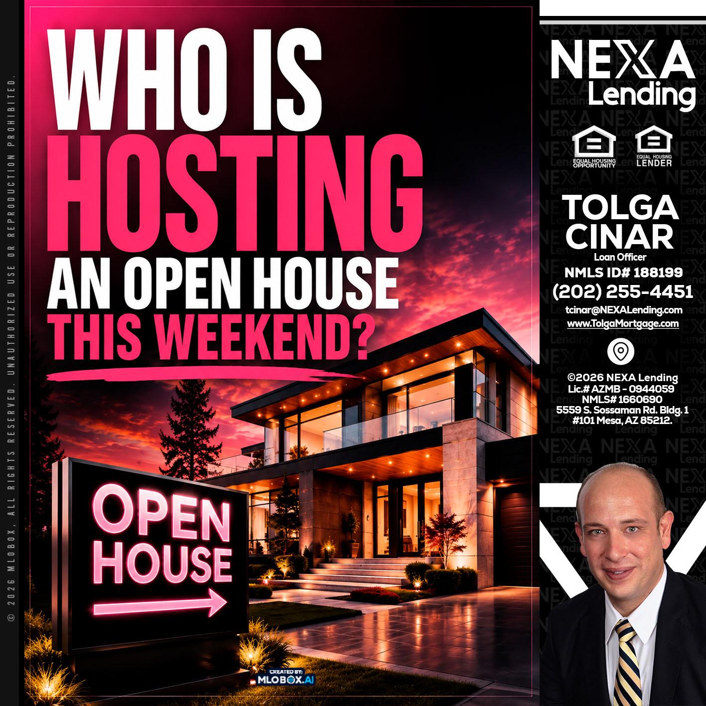 who's is hosting - Tolga Cinar -Mortgage Loan Originator