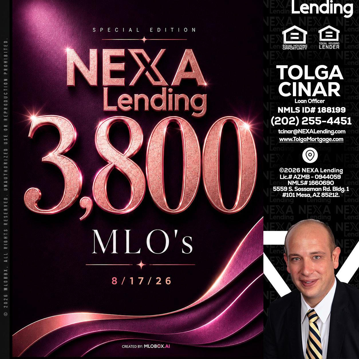 3800 MLOs - Tolga Cinar -Mortgage Loan Originator