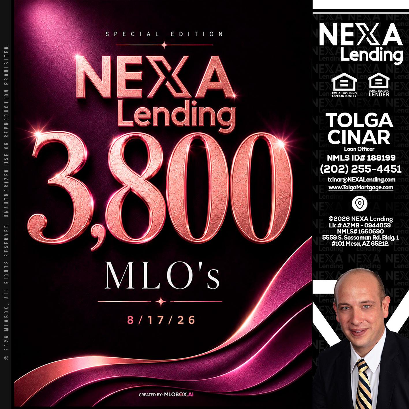 3800 MLOs - Tolga Cinar -Mortgage Loan Originator