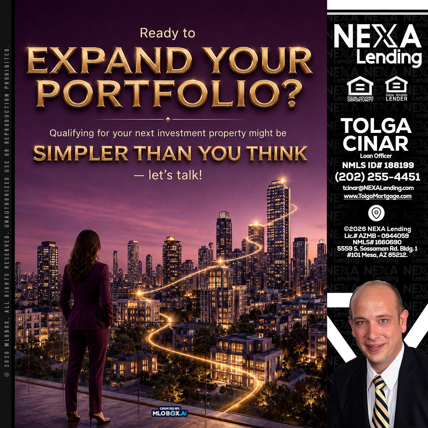 EXPAND YOUR PORTFOLIO - Tolga Cinar -Mortgage Loan Originator