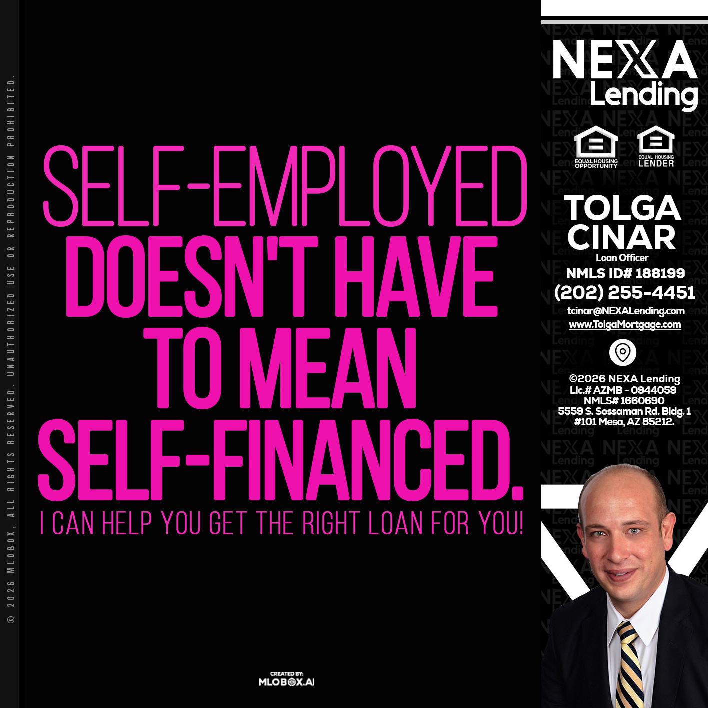 self employed - Tolga Cinar -Mortgage Loan Originator