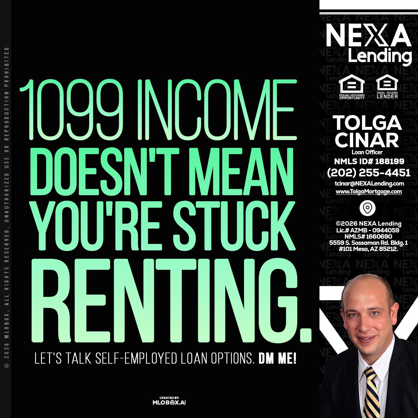 1099 income - Tolga Cinar -Mortgage Loan Originator
