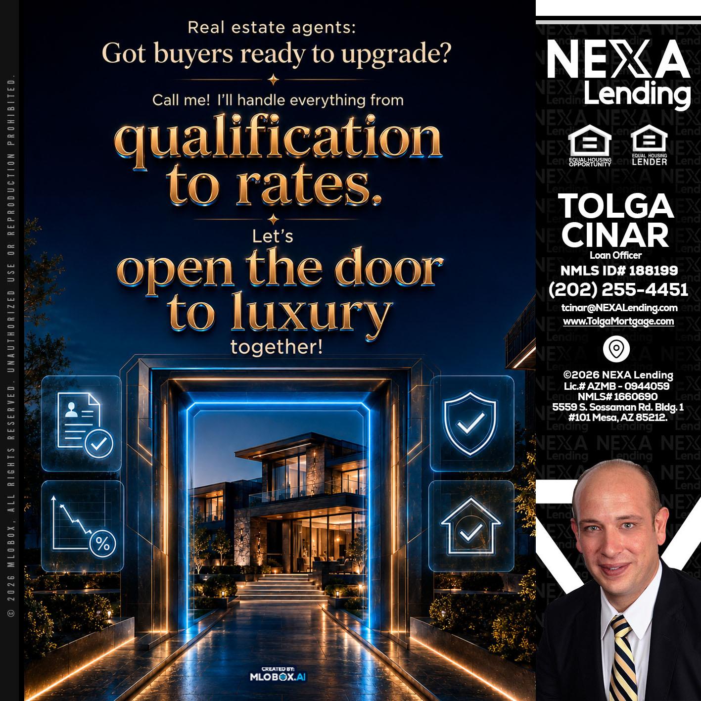 QUALIFICATION TO RATES - Tolga Cinar -Mortgage Loan Originator