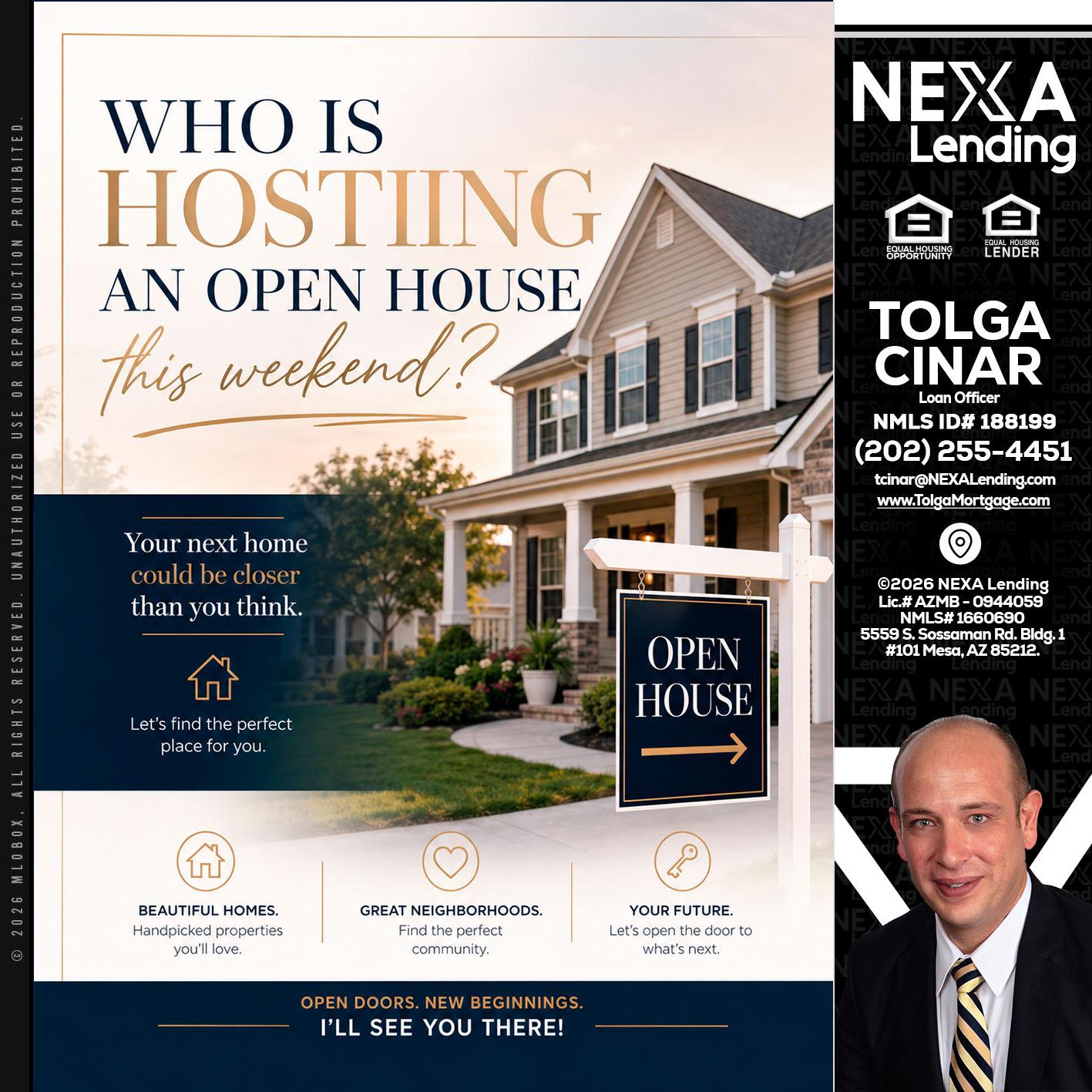WHOS HOSTING - Tolga Cinar -Mortgage Loan Originator