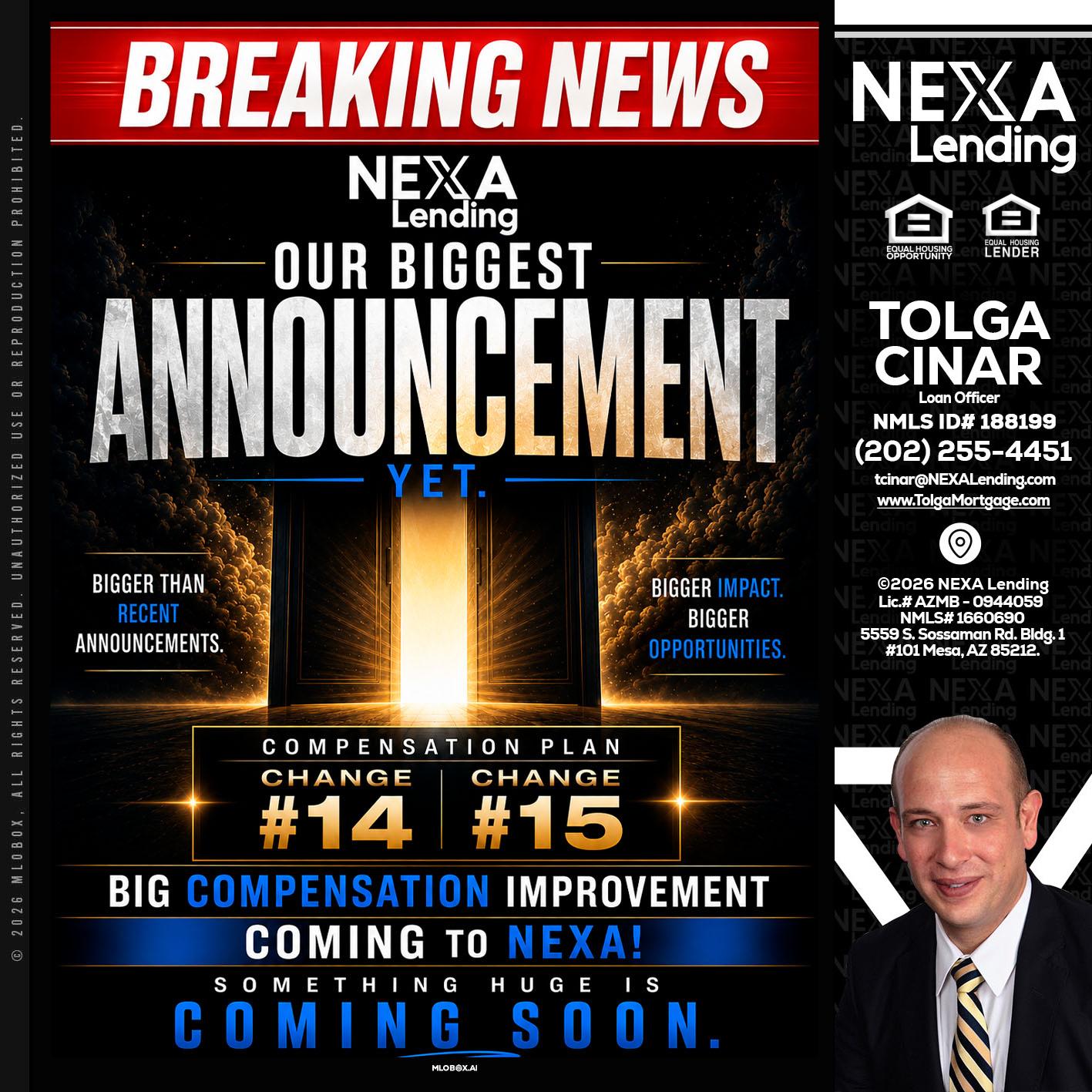 BREAKING NEWS - Tolga Cinar -Mortgage Loan Originator