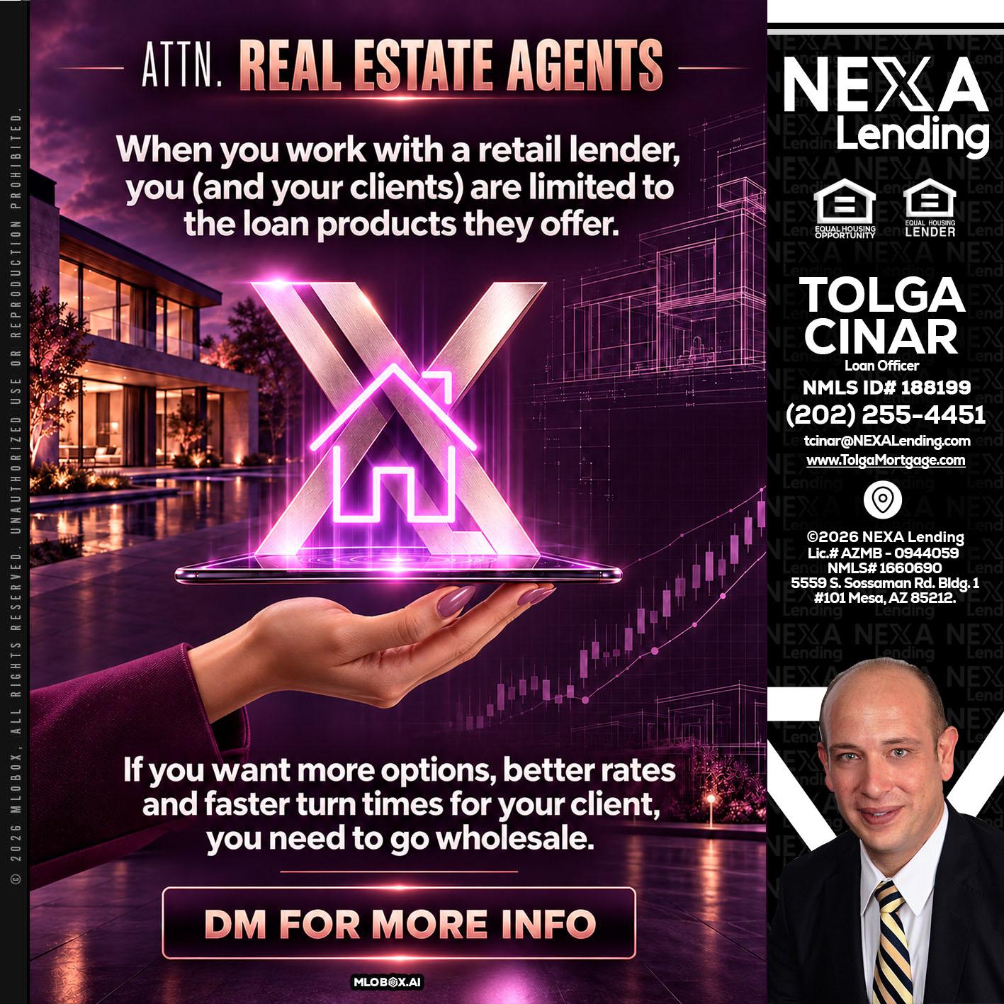 REAL ESTATE AGENTS - Tolga Cinar -Mortgage Loan Originator