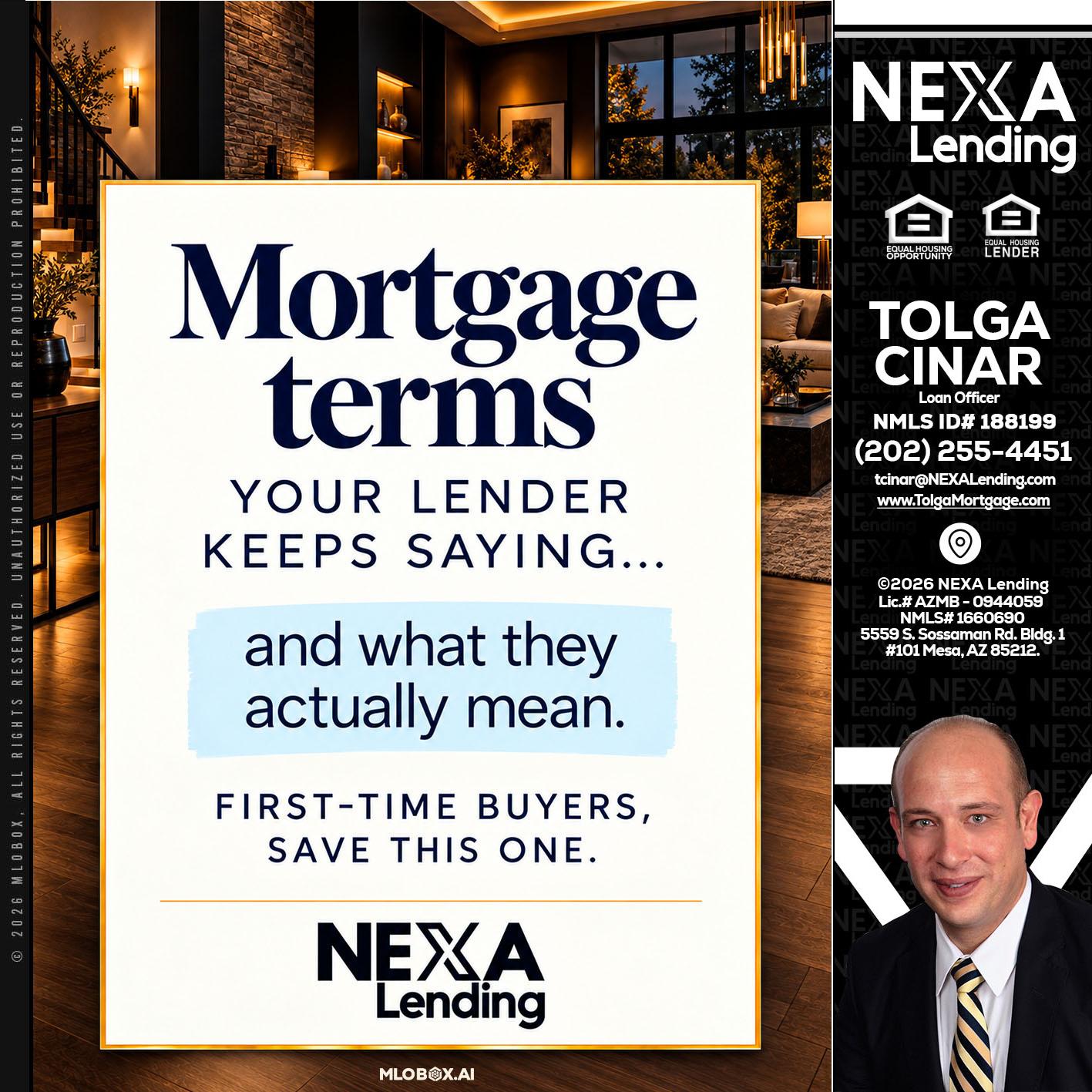 mortgage terms - Tolga Cinar -Mortgage Loan Originator