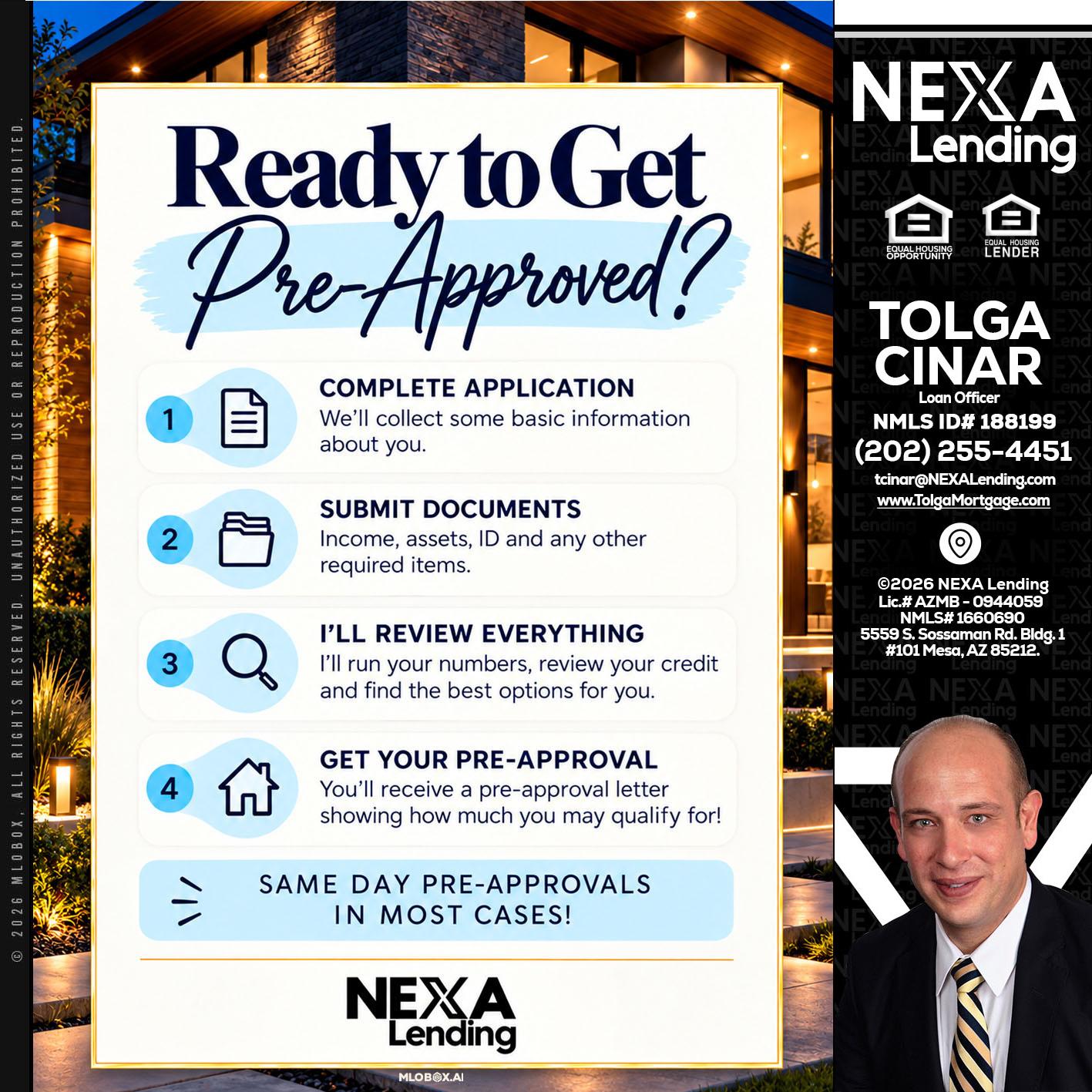 ready to get - Tolga Cinar -Mortgage Loan Originator
