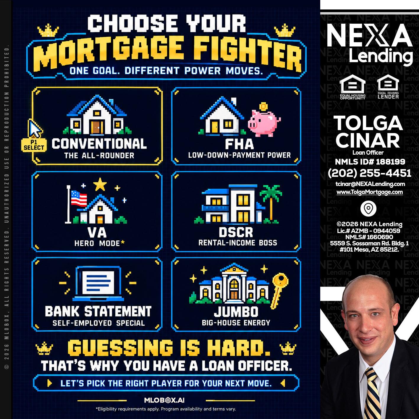 CHOOSE YOUR MORTGAGE - Tolga Cinar -Mortgage Loan Originator