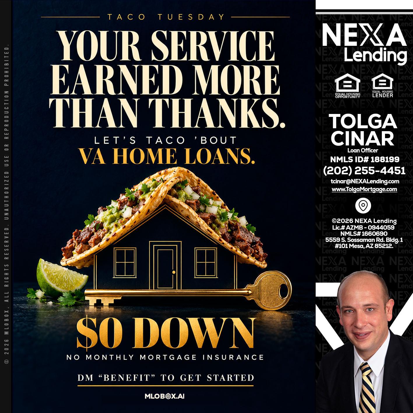 TACO TUESDAY - Tolga Cinar -Mortgage Loan Originator